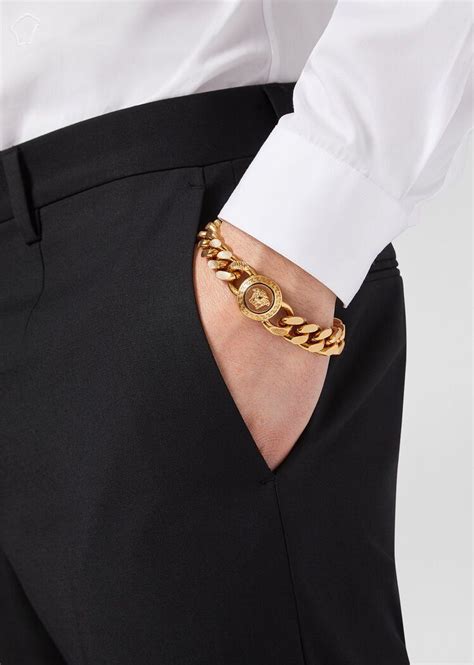 versace bracelet gold mens|versace gold bracelet men.